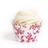 Dress My Cupcake Red Filigree Cupcake Wrappers, Set of 12