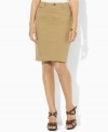 Lauren Ralph Lauren's casual skirt is rendered in soft, sueded stretch twill for a flattering fit and shape. (Clearance)