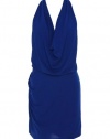 BCBGMaxazria Draped Neck T-Back Dress Royal Blue Large