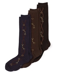 Rein in sock style with Lauren Ralph Lauren's equestrian-print knee-highs.