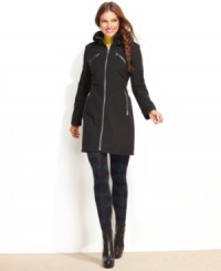 Sharp and full of edgy appeal, Miss Sixty's zippered coat adds a cool touch to any outfit.