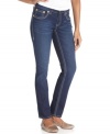 Snag polished casual style with Seven7 Jeans' petite skinny jeans, finished by a dark wash and studded pockets!