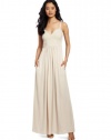 BCBGMAXAZRIA Women's Kyra Cropped Bustier Maxi Dress, Oatmeal, X-Small