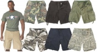 Mens Military Vintage Army Infantry Utility Cargo Shorts