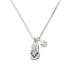 Multicolored Crystal Flip Flop Charm Necklace with AB Crystal Drop