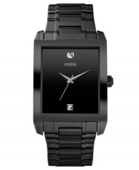 Stark minimalism breeds complex emotions with this handsome GUESS timepiece.