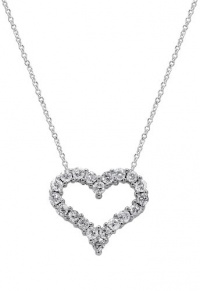 Effy Jewlery Diamond Heart 14K White Gold Pendant, .98 TCW