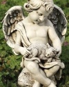 Joseph Studio 14 Cherub Angel with Kitten Cat Outdoor Garden Figure