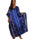 Up2date Fashion Satin Caftan, Twilight Floral Print, One Size Plus, Style#Caf-36