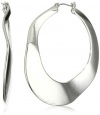 Nine West Silver-Tone Wave Hoop Earrings