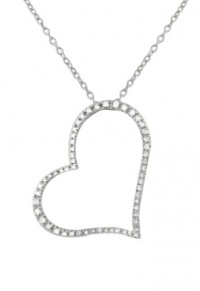 Effy Jewlery 14K White Gold Diamond Heart Pendant, .49 TCW