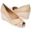 Lauren Ralph Lauren Women's Cecilia Open-Toe Espadrille,Gold,7 B US