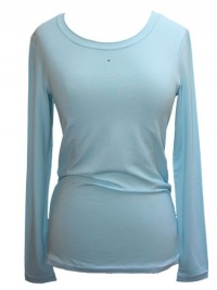 YogaColors Crystal Eco-Friendly Bamboo Blend Long Sleeve Tee (2X-Large, Aqua)