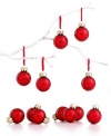 Cherry red and swirling with glitter, these Martha Stewart Collection mini ornaments make a big, bright impact on your tree.