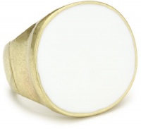 Kenneth Cole New York Modern Blanc White Resin Circle Stretch Ring, Size 7.5