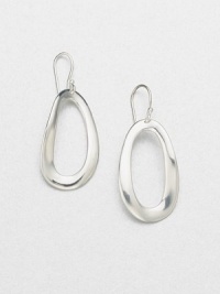 From the Scultura Collection. A long and undulating sterling silver drop for a sleek and modern style. Sterling silverDrop, about 1.8Hook backImported 