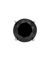 Back to black. A single black diamond (1-1/2 ct. t.w.) makes a poignant statement on this stainless steel stud earring for men. Approximate diameter: 7-1/2 mm.