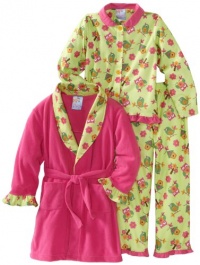 Baby Bunz Girls 2-6X Birdies 3 Piece Robe And Pajama Set