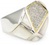 Kara Ross Pyramid Mother-Of-Pearl and White Sapphires Full Gemstone Ring, Size 7