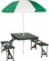 Stansport Picnic Table and Umbrella Combo Pack, Green