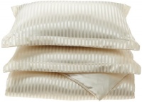 Divatex Home Fashions  Royal Opulence Woven Satin Stripe Full/Queen Duvet Mini Set, Ivory