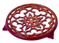 Le Creuset Enameled Cast-Iron 9-Inch Deluxe Round Trivet, Cherry