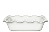 Emile Henry 9 by 9-Inch Ruffled Square Baker, Blanc