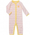 Carter's Bee Stripe Coverall (Sizes NB - 9M) - pink/yellow, 6 months