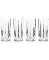 Refine the dining area with Aberdeen highball glasses by Godinger. Vertical cuts accentuate clear crystal, elevating cocktails with classic style.