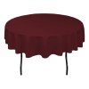 70 in. Round Polyester Tablecloth Burgundy