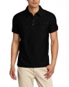 Kenneth Cole Men's Slub Woven Trims Polo Shirt