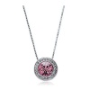 Silver Tone White Gold Swarovski Style Vintage Crystal Solitaire Pendant Necklace