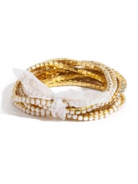 GUESS Rhinestone Stretch Bracelet Set, GOLD