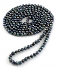 PEARL BLOW-OUT SALE! 7-8mm Black Freshwater Pearl Endless Necklace, 64