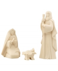 Lovely porcelain figurines of Mary, Joseph and Baby Jesus help you celebrate the season with a small reminder of that joyous night in Bethlehem. From Lenox.