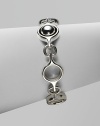 An unique and modern design featuring sterling silver spherical and circular links. Sterling silverToggle closureLength, about 7½Imported 