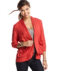 Drape this American Rag blazer over your best skinny jeans for a look that's a class act!