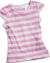 GUESS Kids Girls Striped Top, LIGHT PINK (3T)