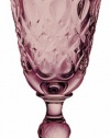 La Rochère Set of 6 Lyonnais Décor Amethyst 8-oz. Footed Wine Glasses