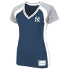 MLB New York Yankees Opal Short Sleeve Raglan Deep V-Neck Synthetic Tee Women's