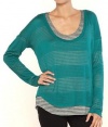 Splendid, Salon Z Striped Scoopneck Top - Jade