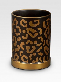 Stay organized with this leopard-print porcelain container featuring shiny goldtone accents. 3½ highMade in Portugal