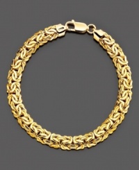 Exquisitely molded 14k gold on this bracelet recalls the richness of the Byzantine period. Measures 8 inches long.