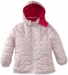 Pink Platinum Girls 7-16 Geometric Printed Puffer Jacket, White, 7/8