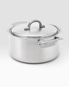 An elegant, professional-grade sauce pan is manufactured with exclusive multi-ply construction, a specially designed combination of stainless steel and aluminum alloys for lifetime performance, durability, easy cleanup and even heat distribution.Lid includedErgonomic handle constructed of investment-cast stainless steel with stay-cool vent designIncludes 18/10 stainless steel cooking surface, aluminum alloy core