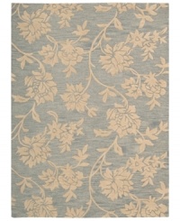 Uplifting style. Nourison's Skyland rug features lush, dreamy florals rendered in soft blue and beige shades, bringing a heavenly feel to any space. The plush wool rug is enhanced with meticulous hand carving for beautiful detail and texture. (Clearance)