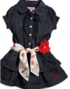 GUESS Kids Girls Baby Girl Denim Dress (12-24M), DARK STONE WASH (12M)