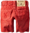 True Religion Boys 2-7 Geno Slim Fit Cut Off Light Weight Overdye Cord Short, Tomato, 2