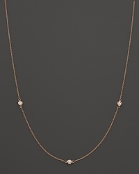 Lisa Nik 18K Rose Gold 0.12 Ct. Diamond Station Necklace, 17