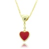 Lily Nily 18k Gold Overlay Children's Red Enamel Heart Dangle Pendant Necklace